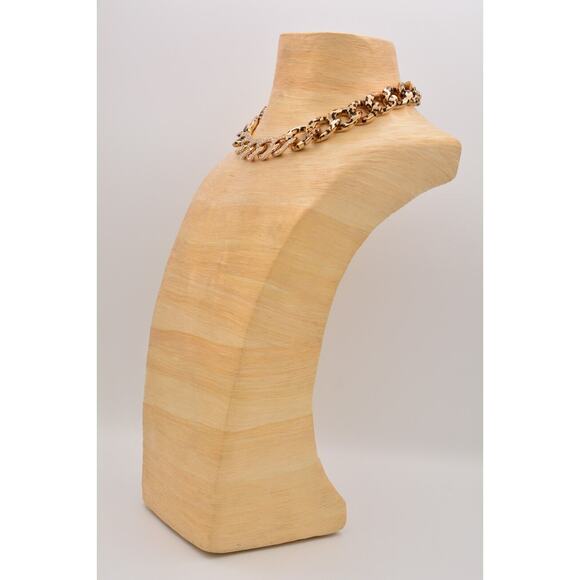 Betsey Johnson Crystal Leopard Necklace Chain Collar Gold Heavy Chunky BinAU - Picture 9 of 12
